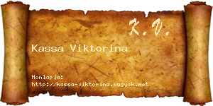 Kassa Viktorina névjegykártya